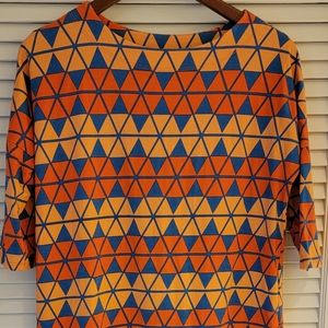 Fighting Eel Cute dress, Size Small, Vibrant orange and blue